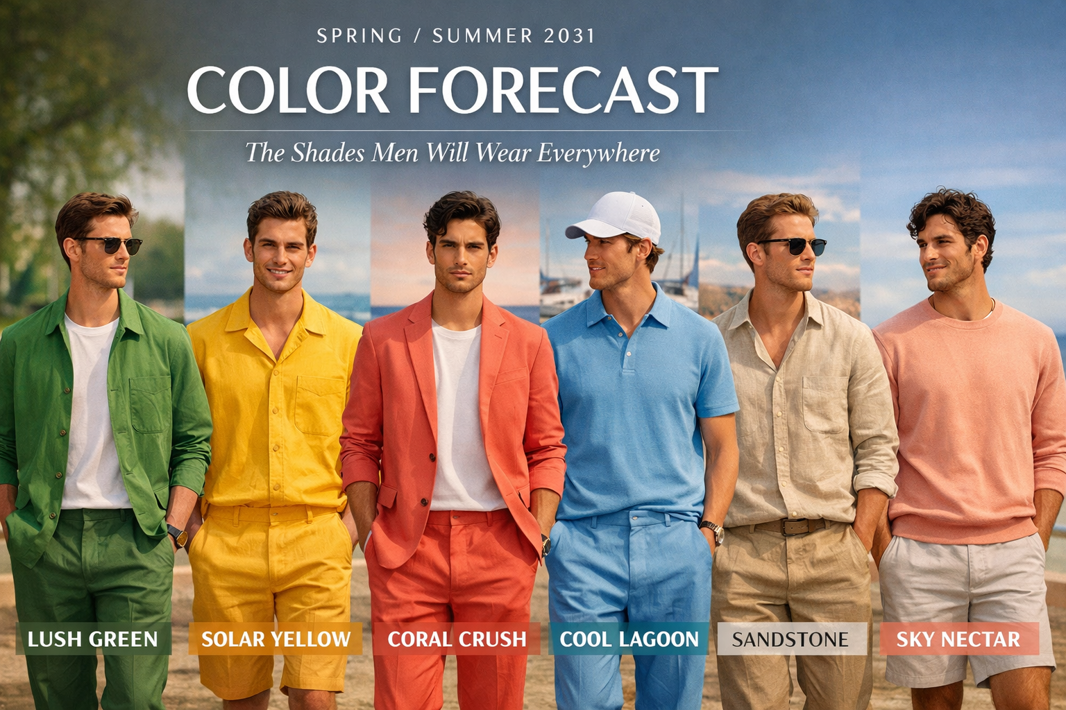 Spring/Summer 2026 Color Forecast: The Colors Men Will Wear Anywhere. Spring/Summer 2026 Color Forecast: The Colors Men Will Wear Anywhere.
