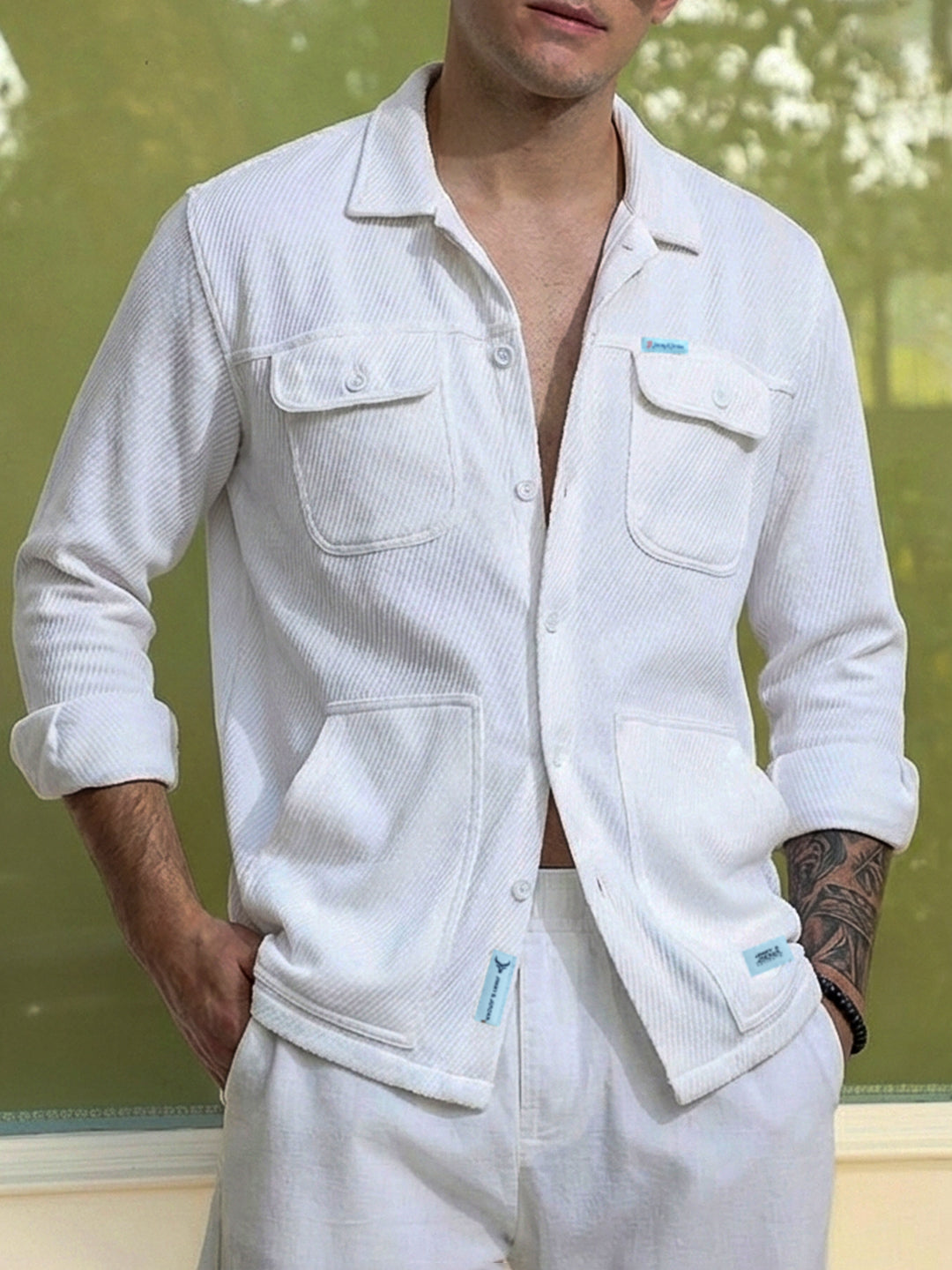 Earthcore Textured White Shacket