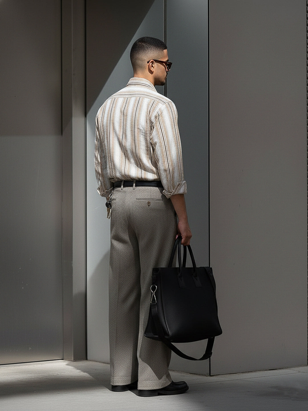Sable Tone Beige Stripe Full Sleeve Shirt