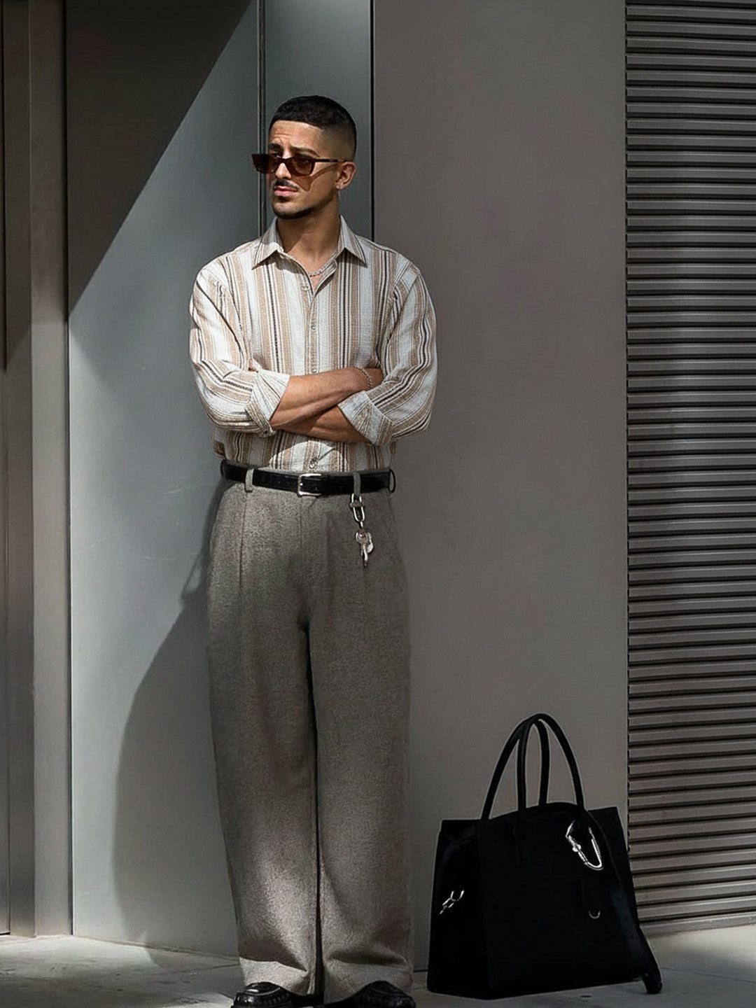 Sable Tone Beige Stripe Full Sleeve Shirt