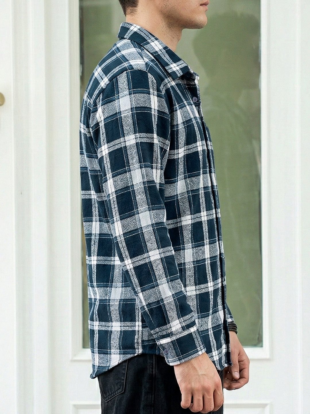 Bloom State Dark Blue Check Full Sleeve Shirt