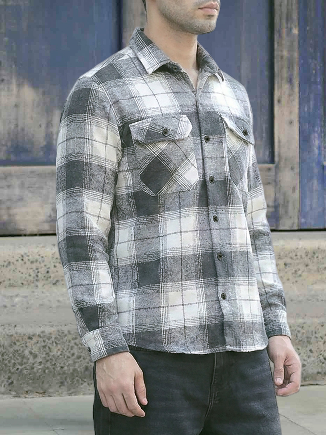 Daytona Dark Grey Check Full Sleeve Shirt