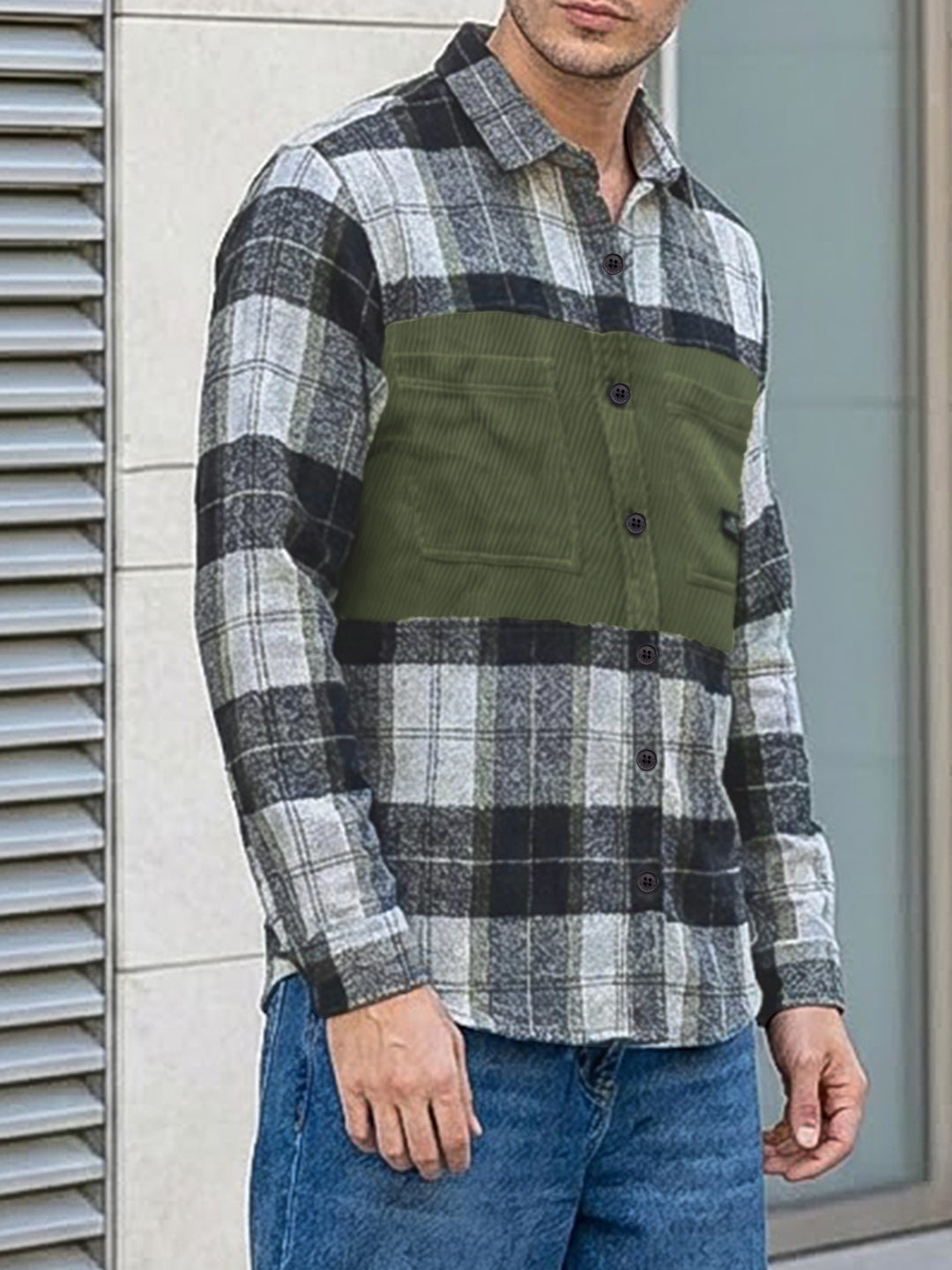 Thunderbird Basil Green Check Full Sleeve Shirt