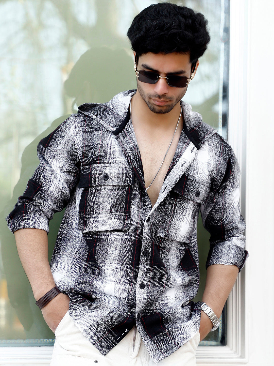 Honey Drift Black Check Full Sleeve Shirt