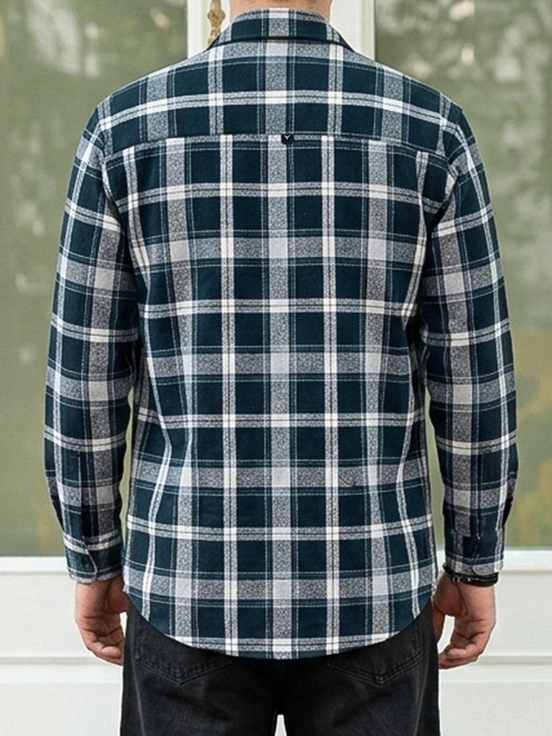 Bloom State Dark Blue Check Full Sleeve Shirt