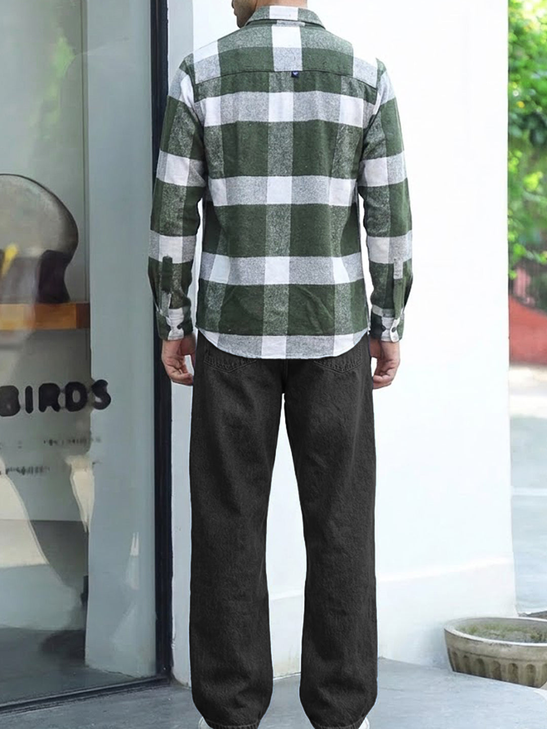 Frame Theory Olive Check Full Sleeve Shirt