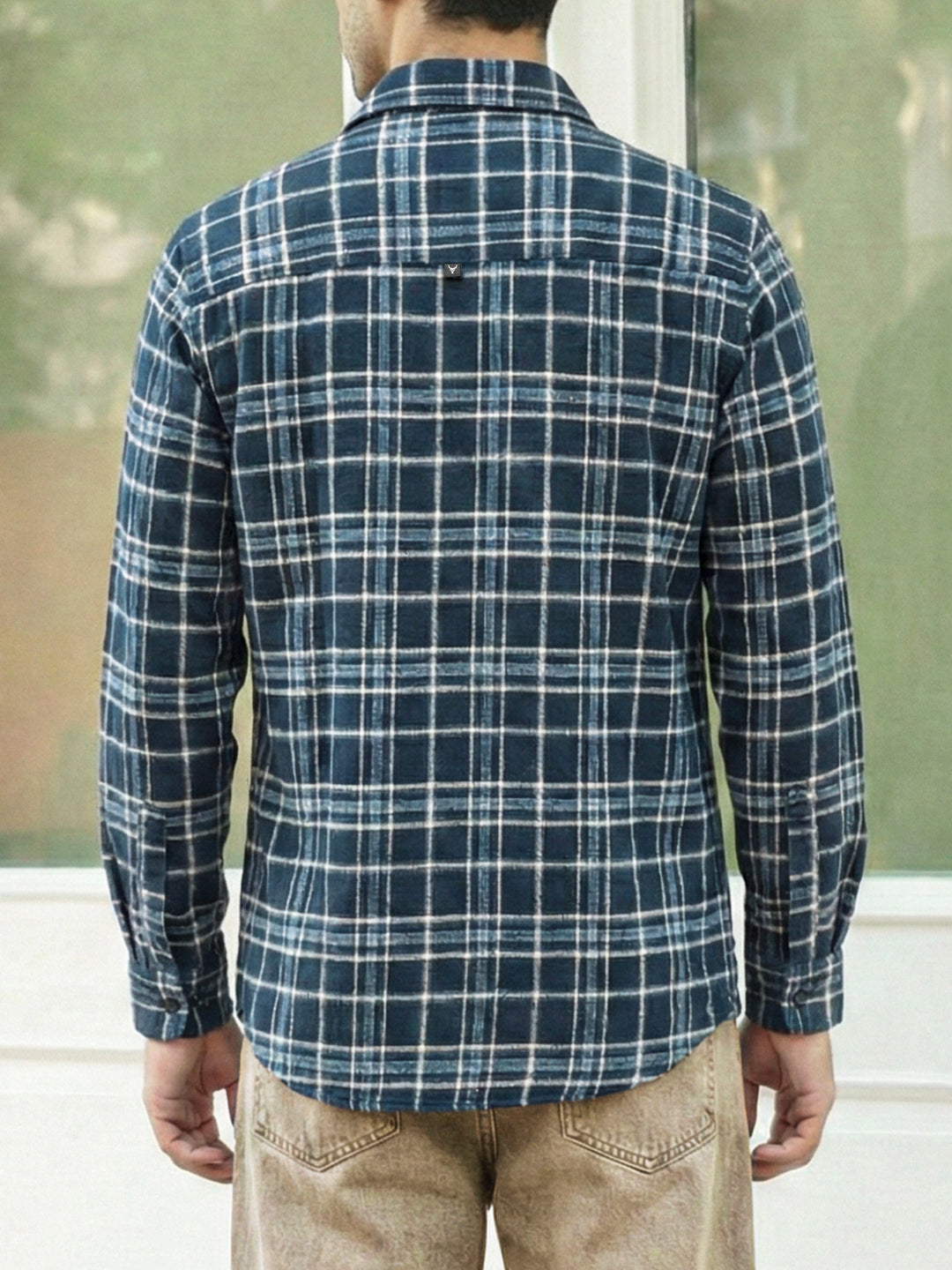 Monoform Dark Blue Check Full Sleeve Shirt