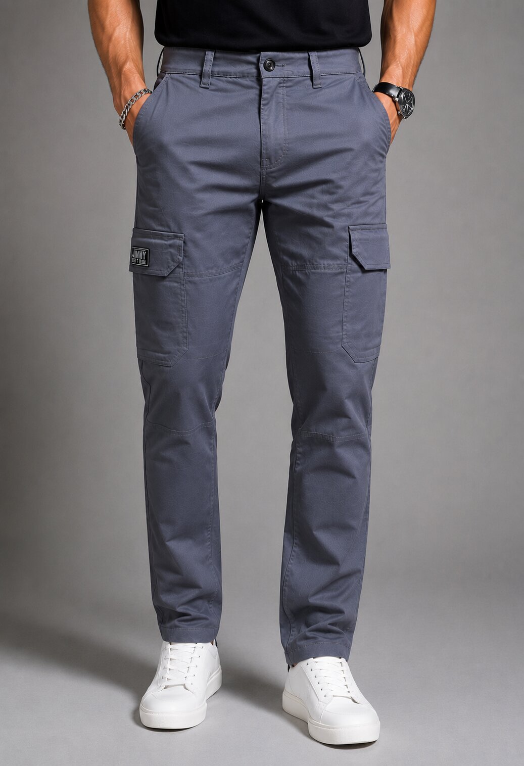 Harlow Hues Ash Grey Cotton Cargo