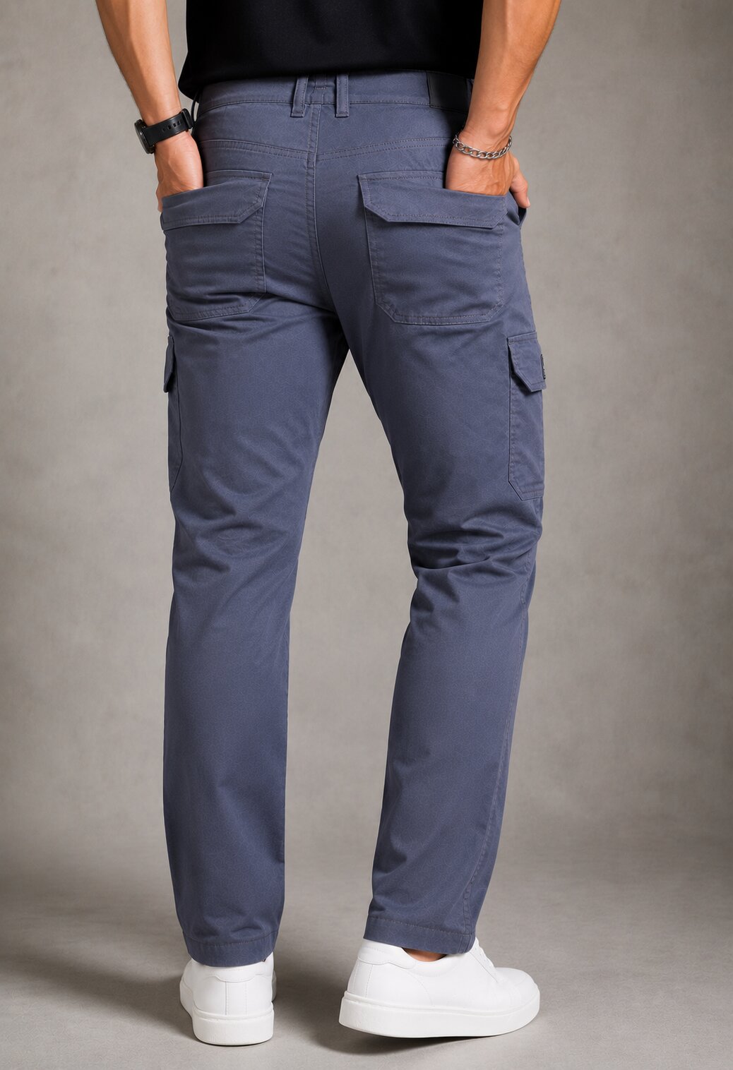 Harlow Hues Ash Grey Cotton Cargo