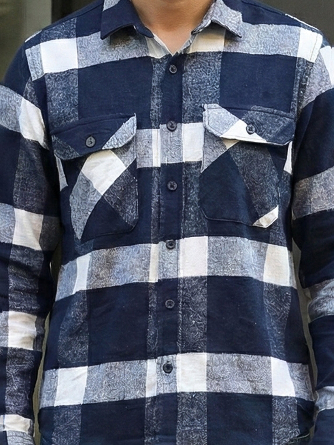 Frame Theory Dark Blue Check Full Sleeve Shirt