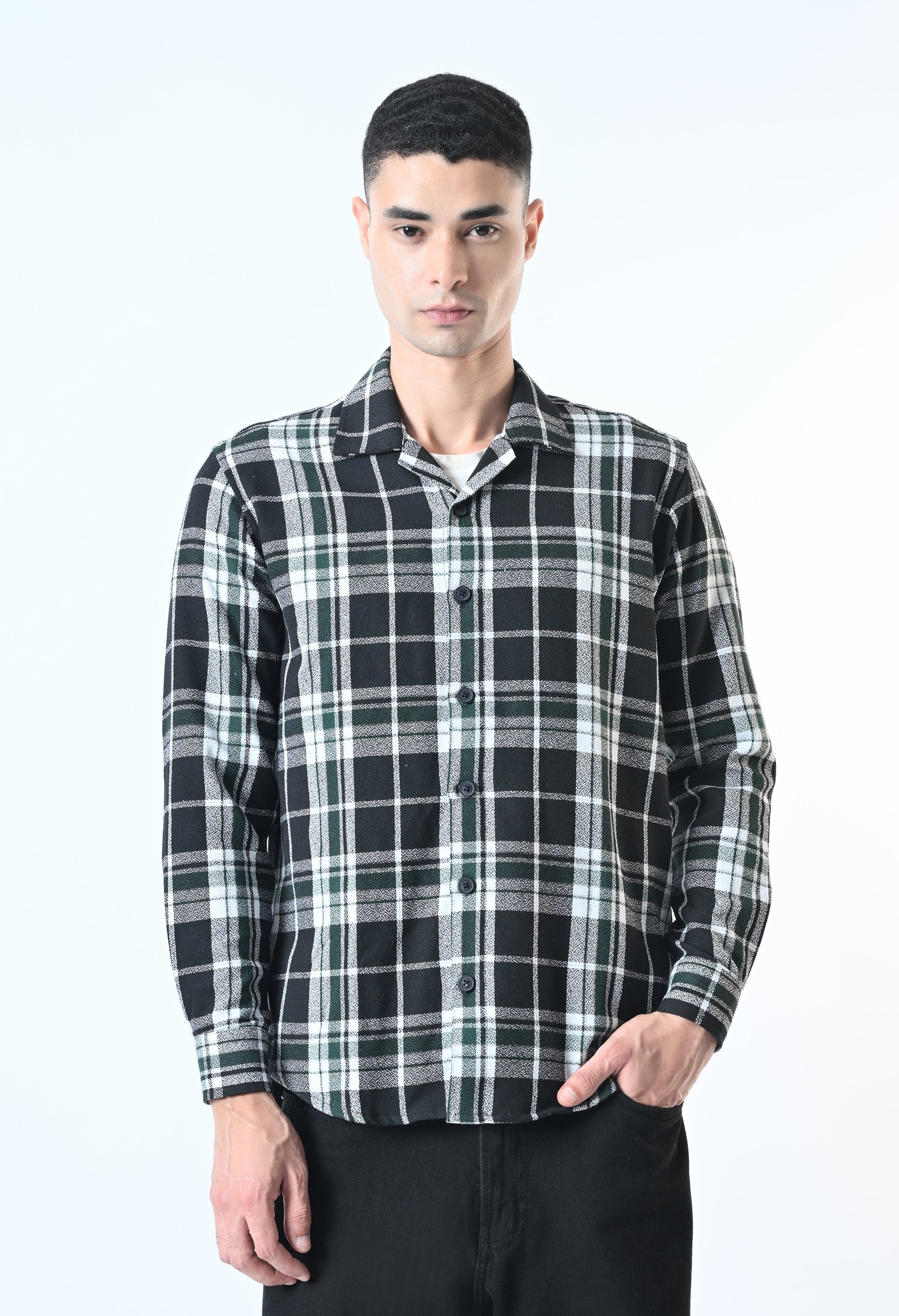 Bloom State Dark Green Check Shirt