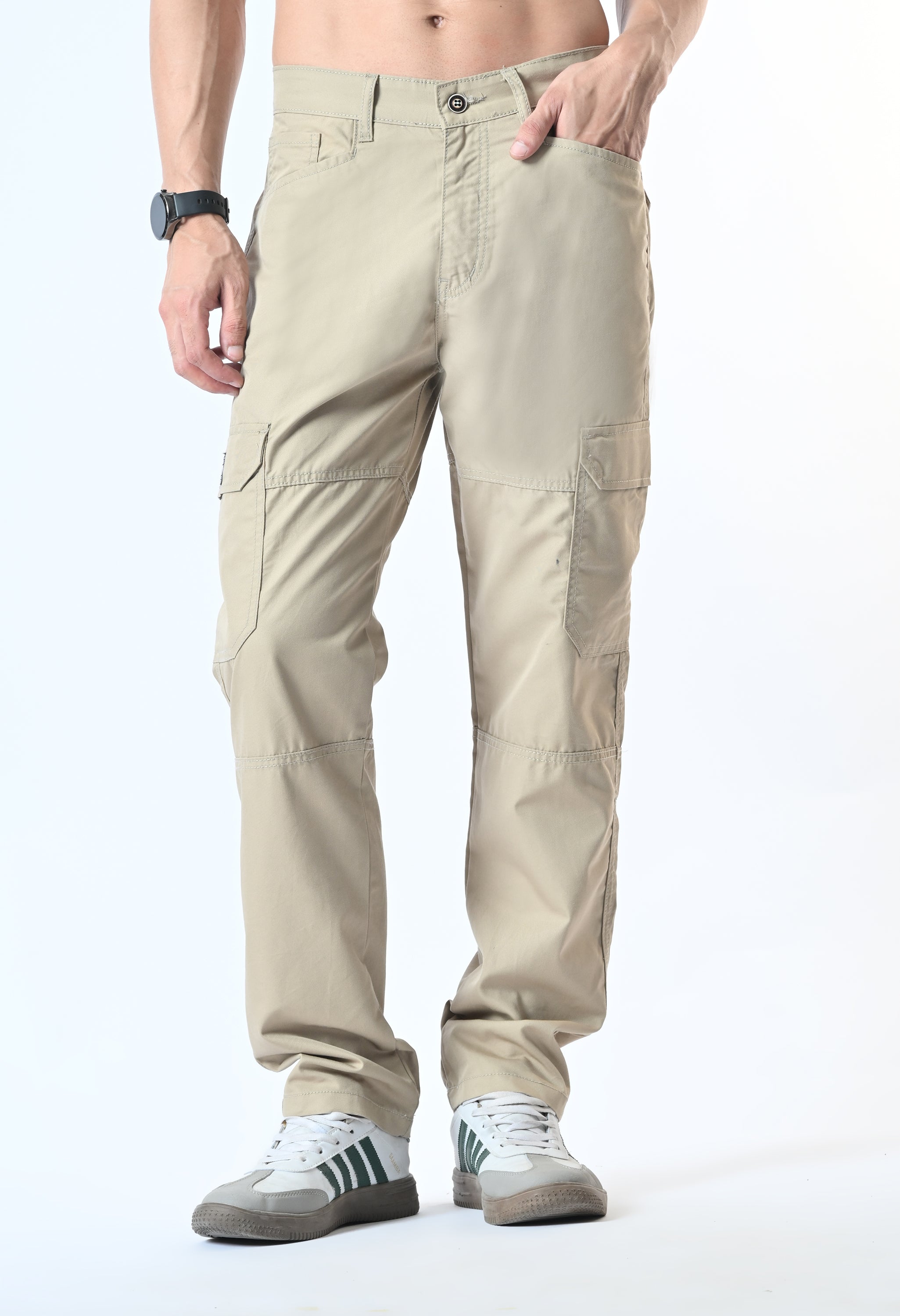 Harlow Hues Beige Cotton Cargo