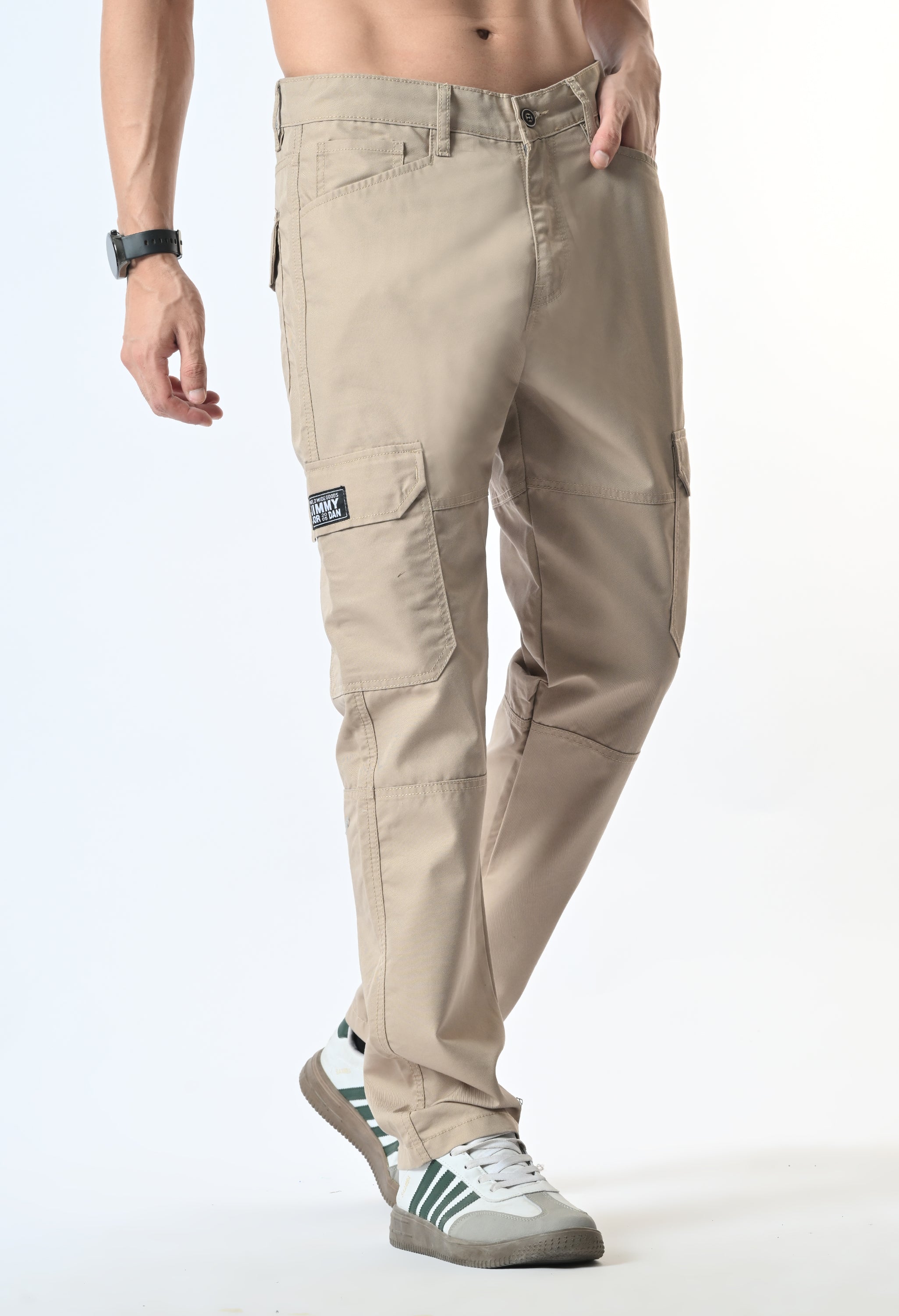 Harlow Hues Tan Cotton Cargo