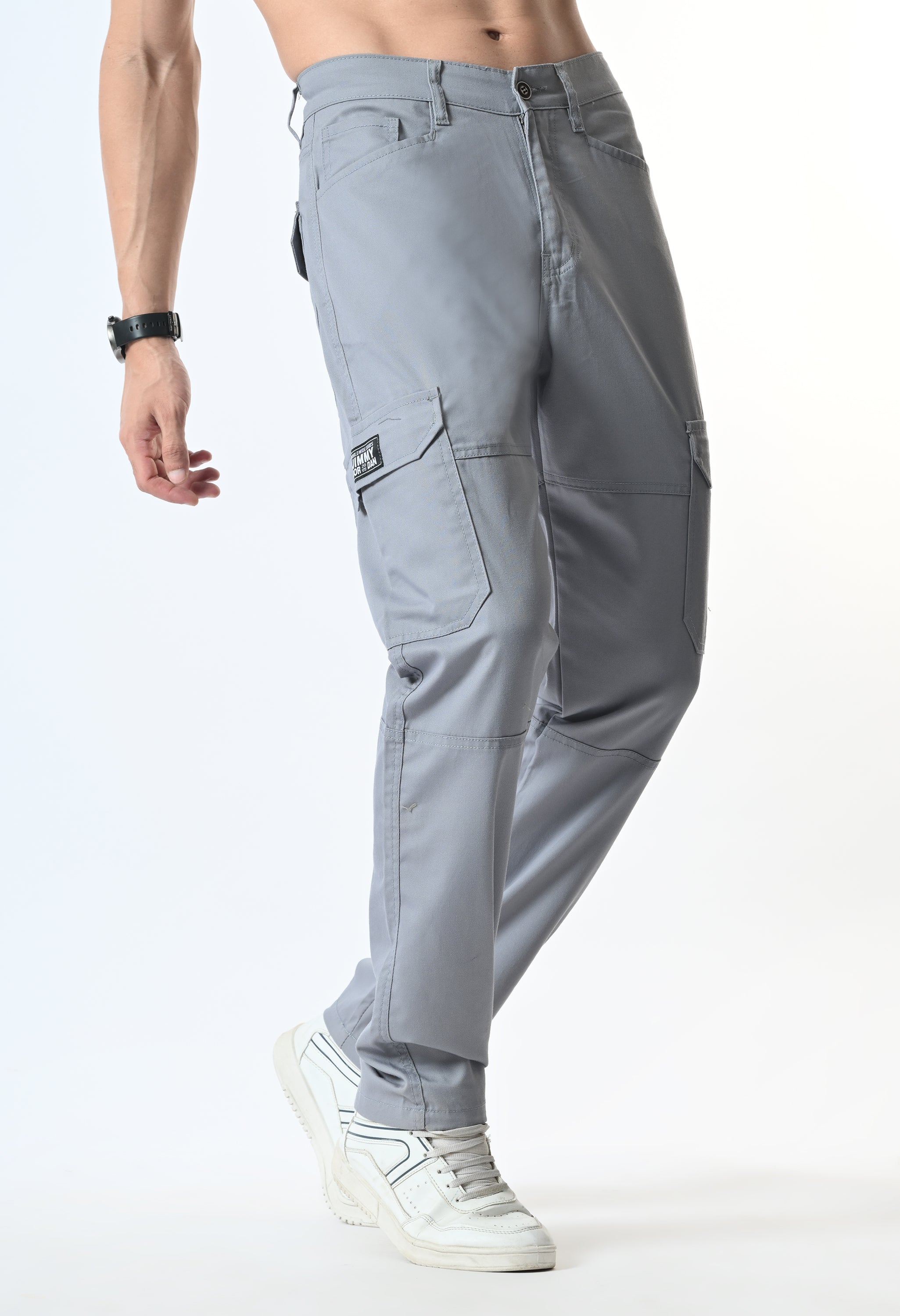 Harlow Hues Ash Grey Cotton Cargo