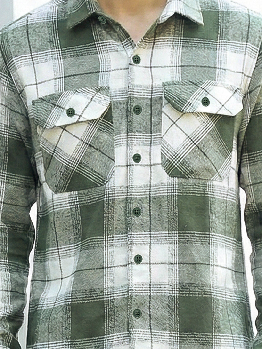 Daytona Olive Check Full Sleeve Shirt