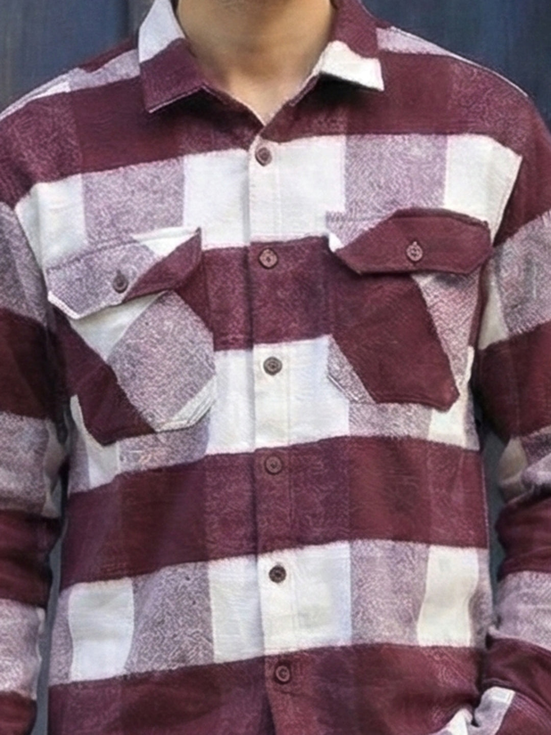 Frame Theory Maroon Check Full Sleeve Shirt