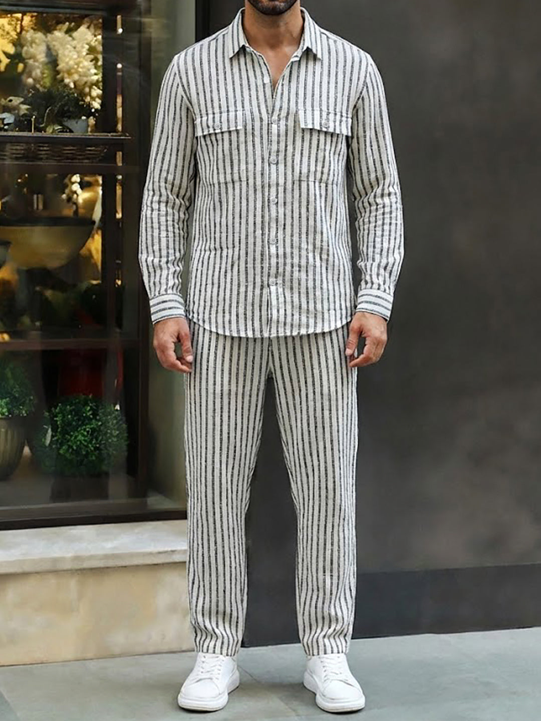 Rolls Rhythm White Stripe Co-Ord Set