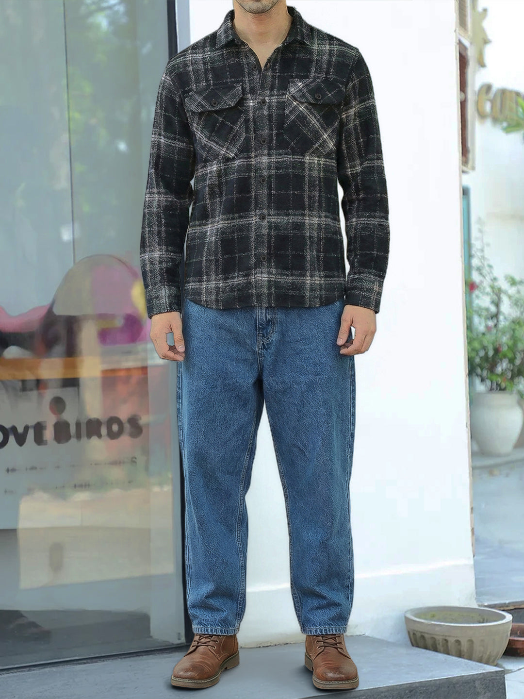 Daytona Black Check Full Sleeve Shirt