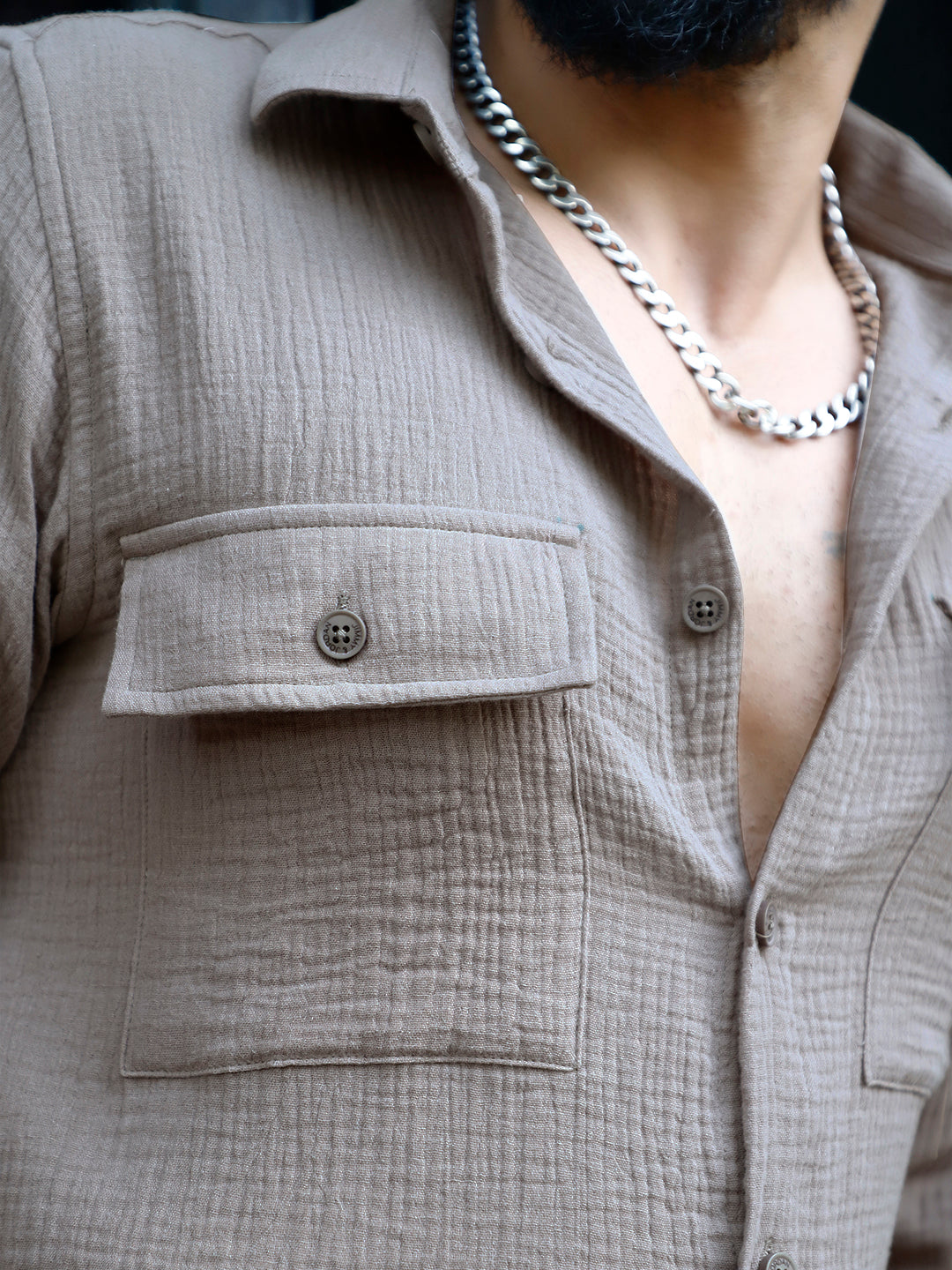 Vero Vibe Lucas Double Clothe Grey Shirt