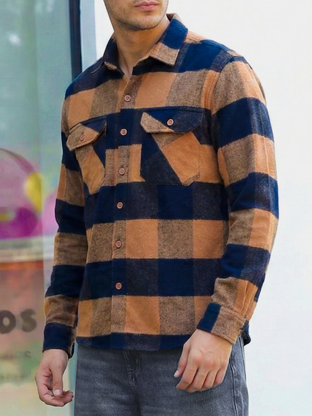 Frame Theory Rust Check Full Sleeve Shirt