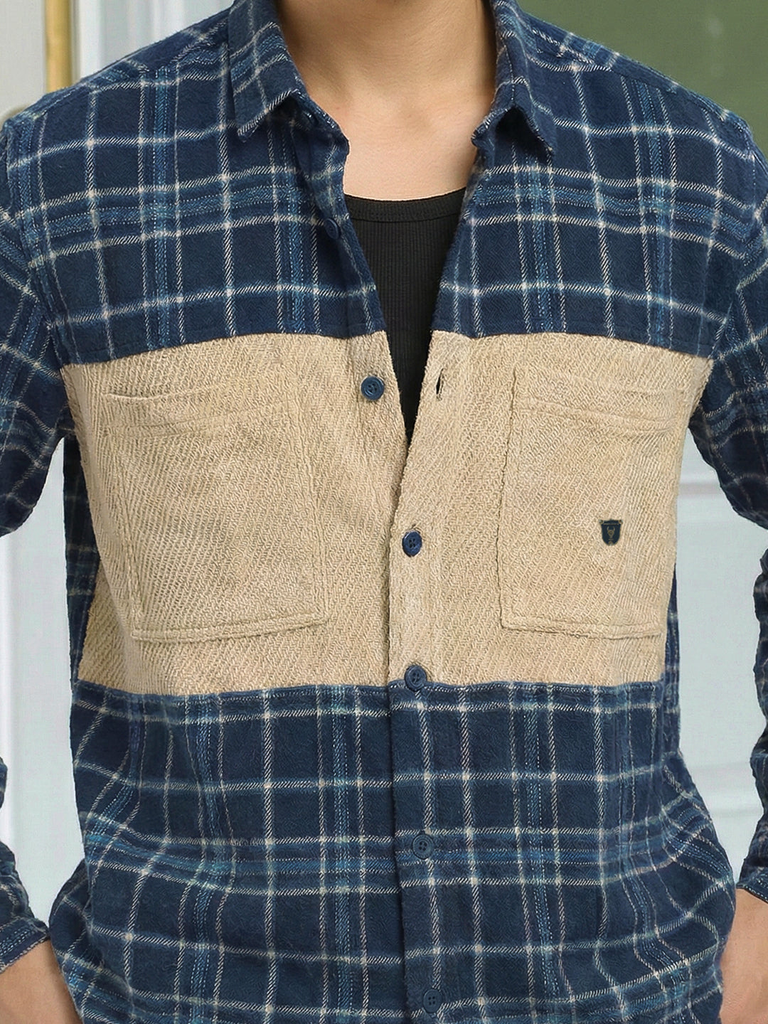 Thunderbird Oxford Blue Check Full Sleeve Shirt