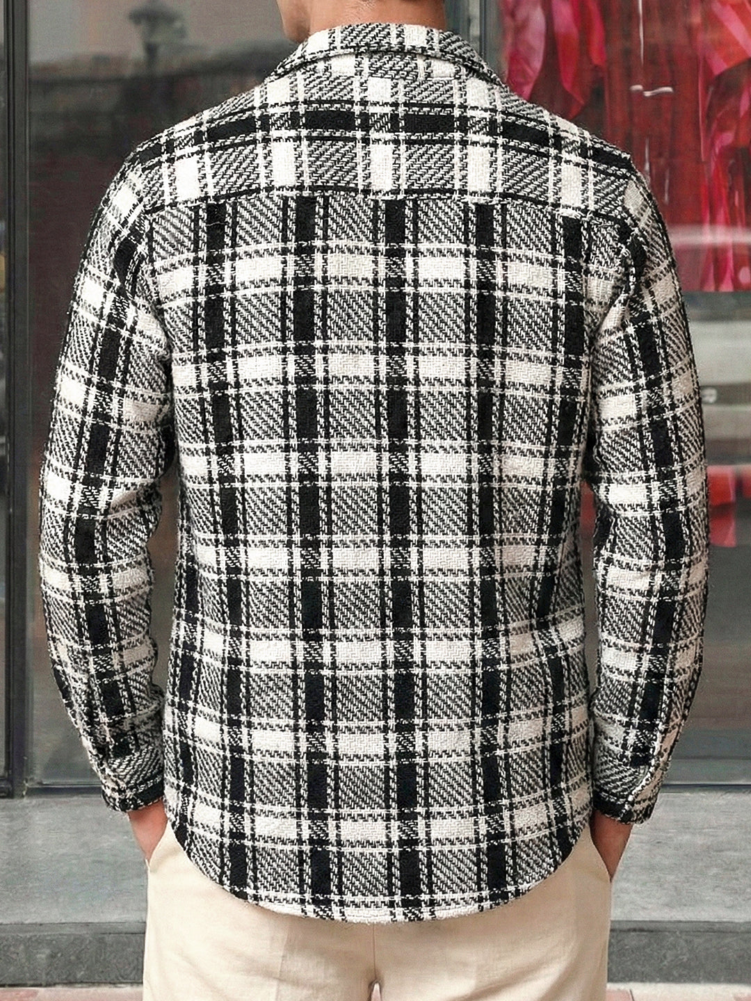 Crosshatch White Check Shacket