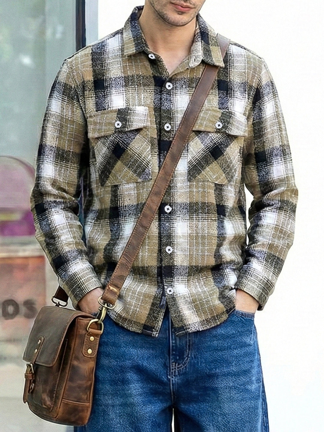 Fabric Theory Dried Moss Check Full Sleeve Shirt