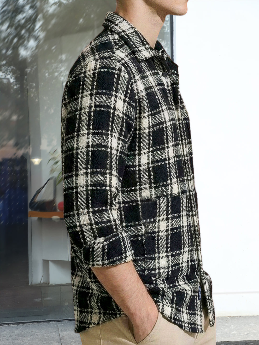 Monochrome Black Check Shacket