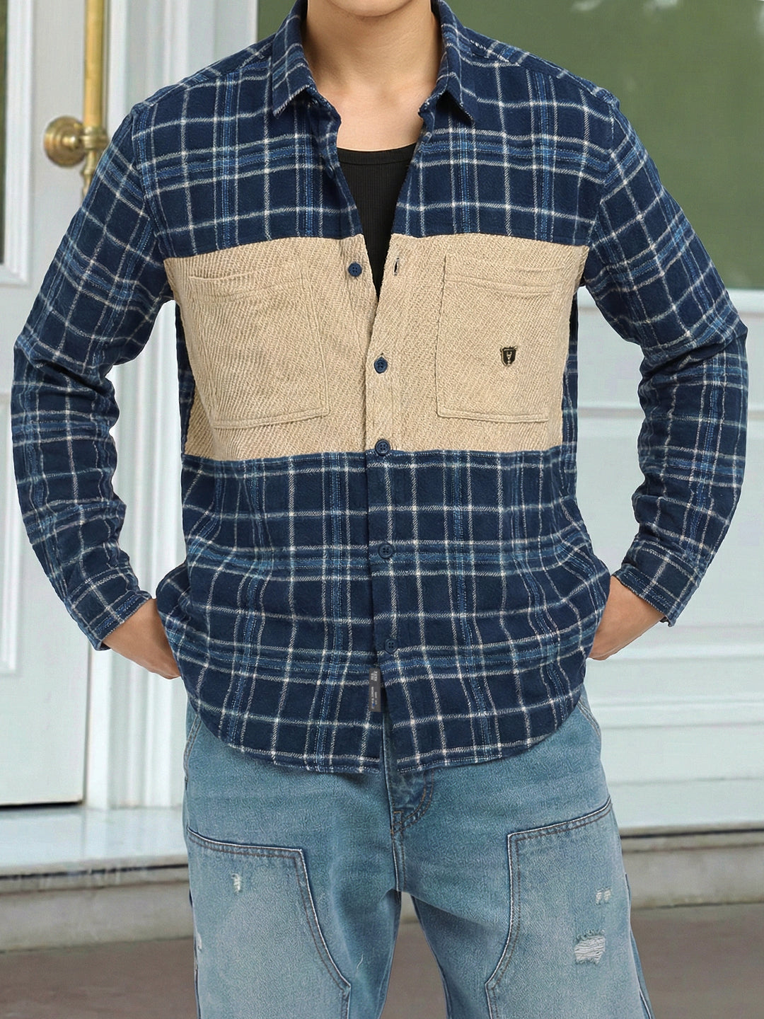 Thunderbird Oxford Blue Check Full Sleeve Shirt