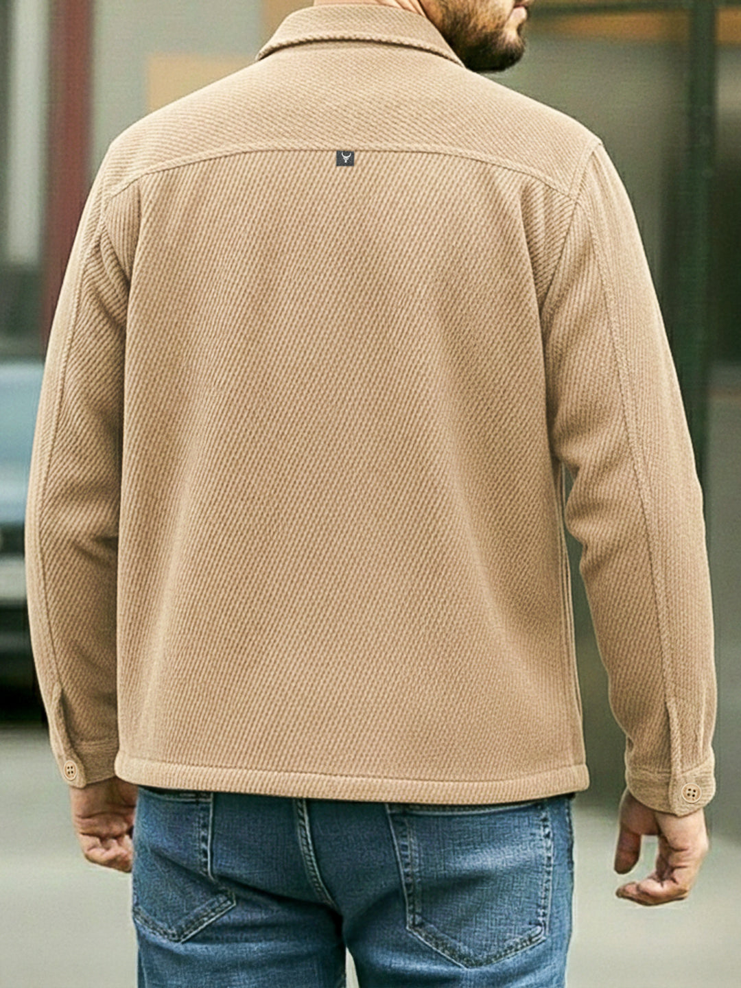 Sandstone Heritage Beige Ribbed Shacket