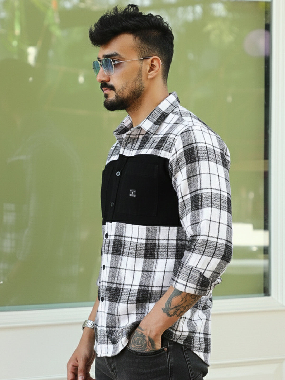Thunderbird Black Check Full Sleeve Shirt