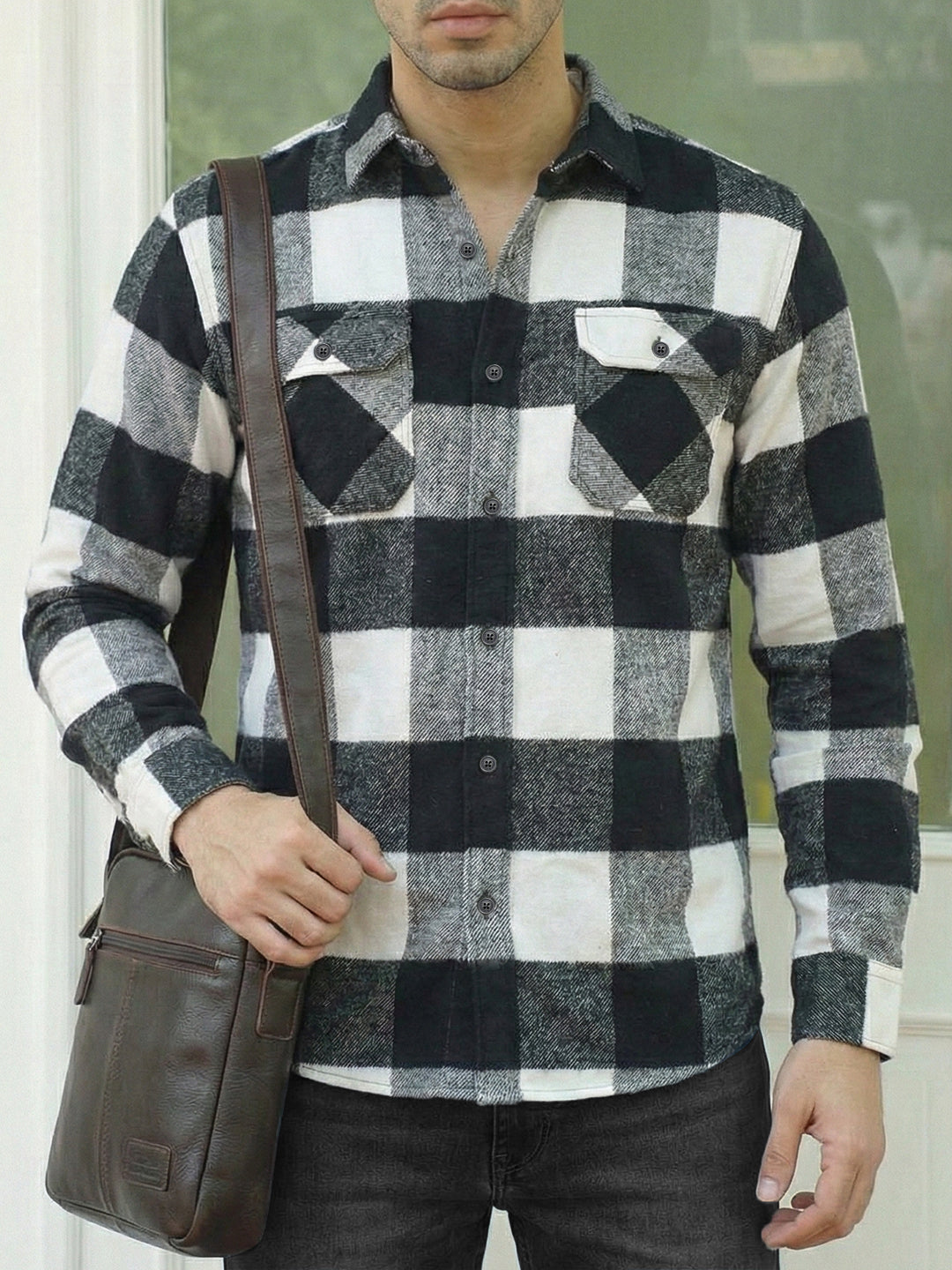 Frame Theory Grey Check Full Sleeve Shirt