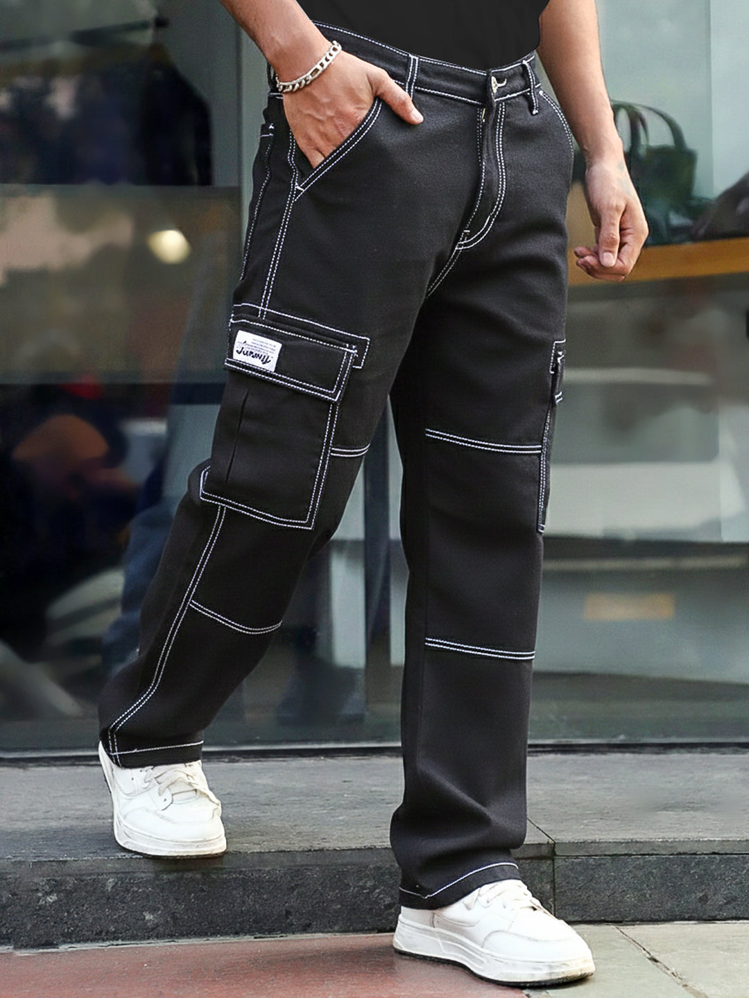 Midnight Vector Black Denim Cargo