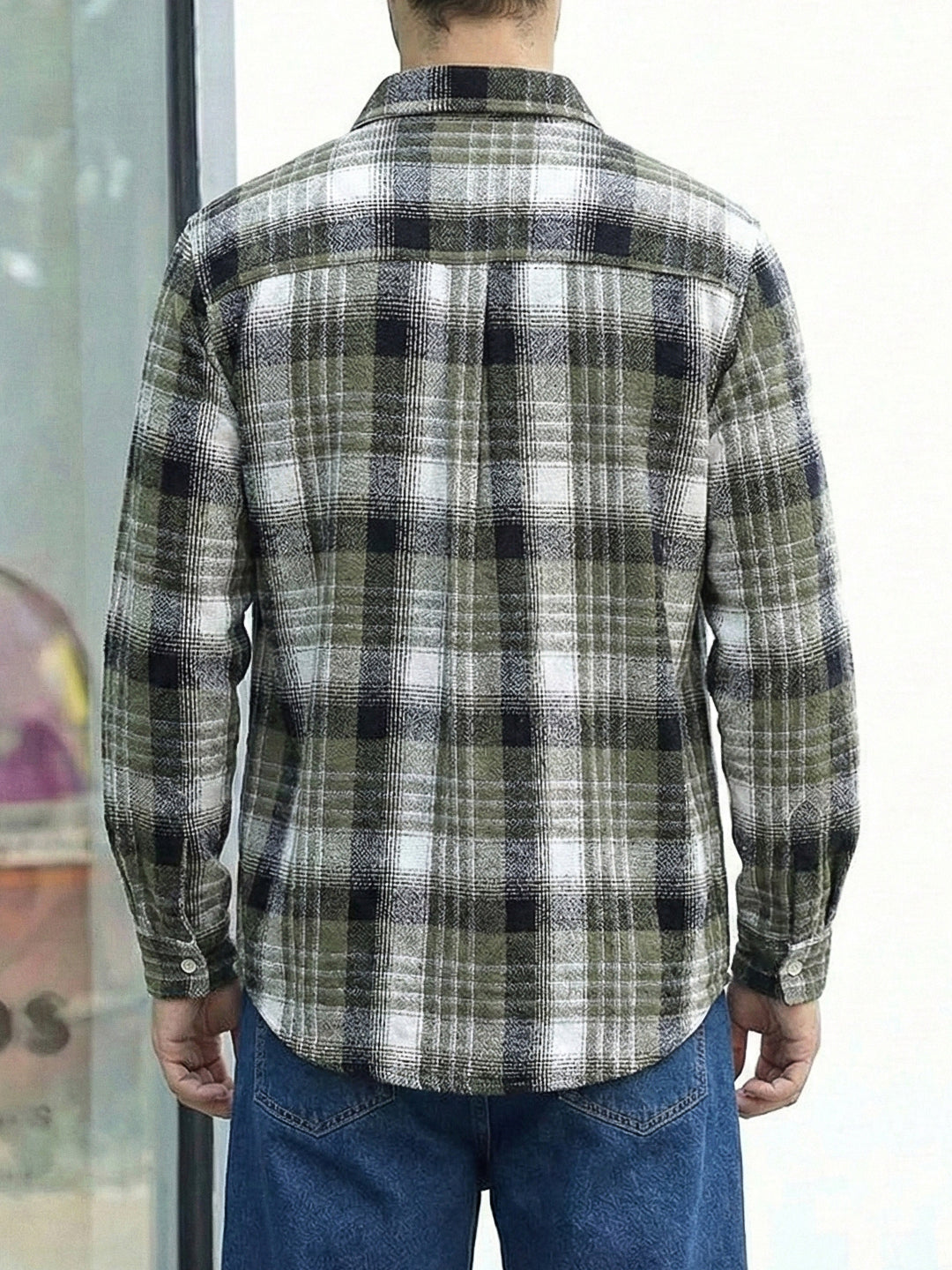 Fabric Theory Olive Check Full Sleeve Shirt