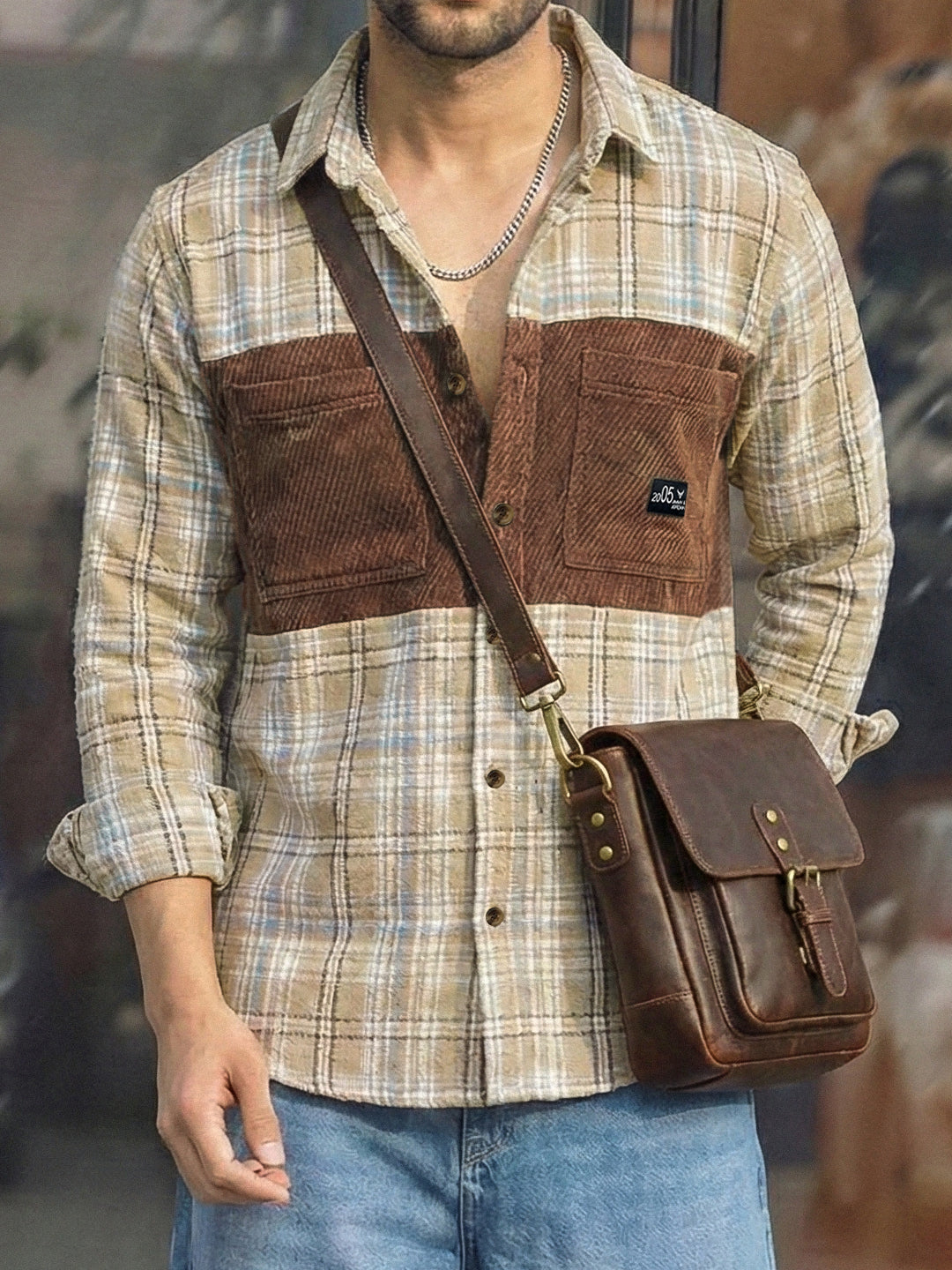 Thunderbird Beige Check Full Sleeve Shirt