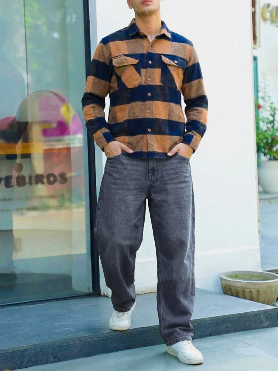 Frame Theory Rust Check Full Sleeve Shirt