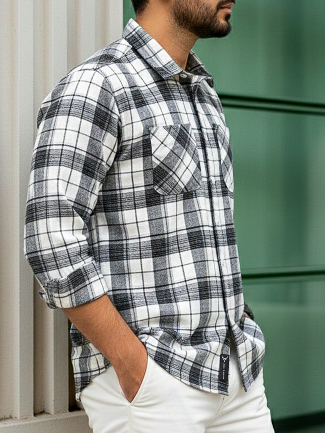 Old Town Black Check Full Sleeve Shirt