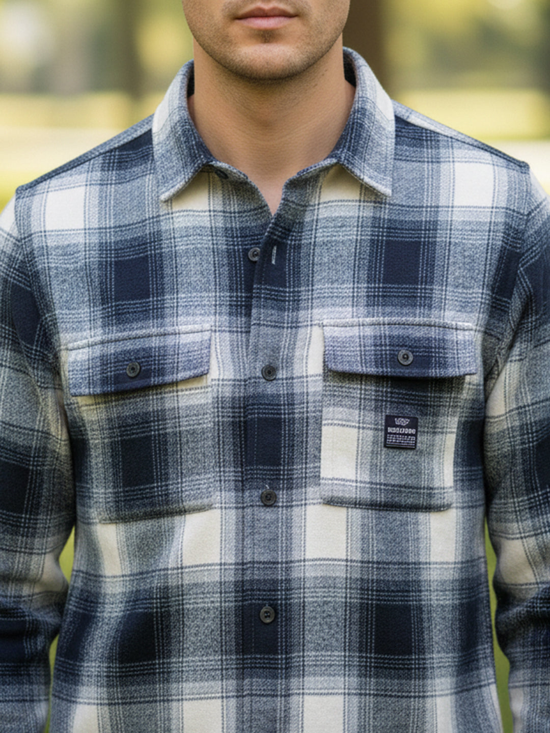 Afterdark Dark Blue Check Full Sleeve Shirt