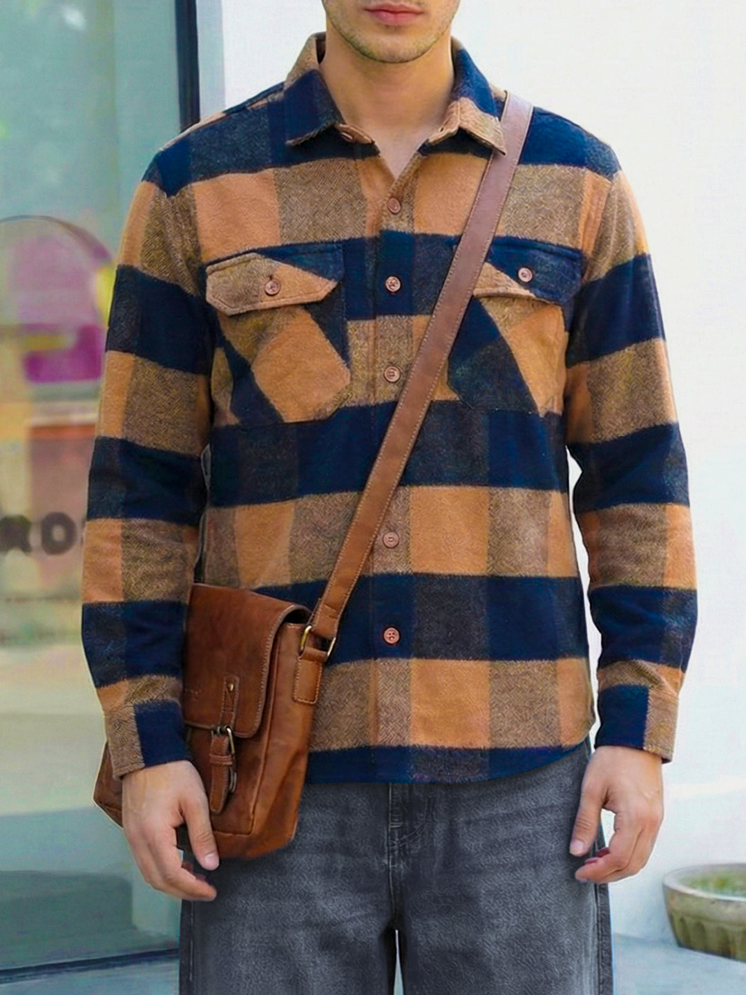 Frame Theory Rust Check Full Sleeve Shirt