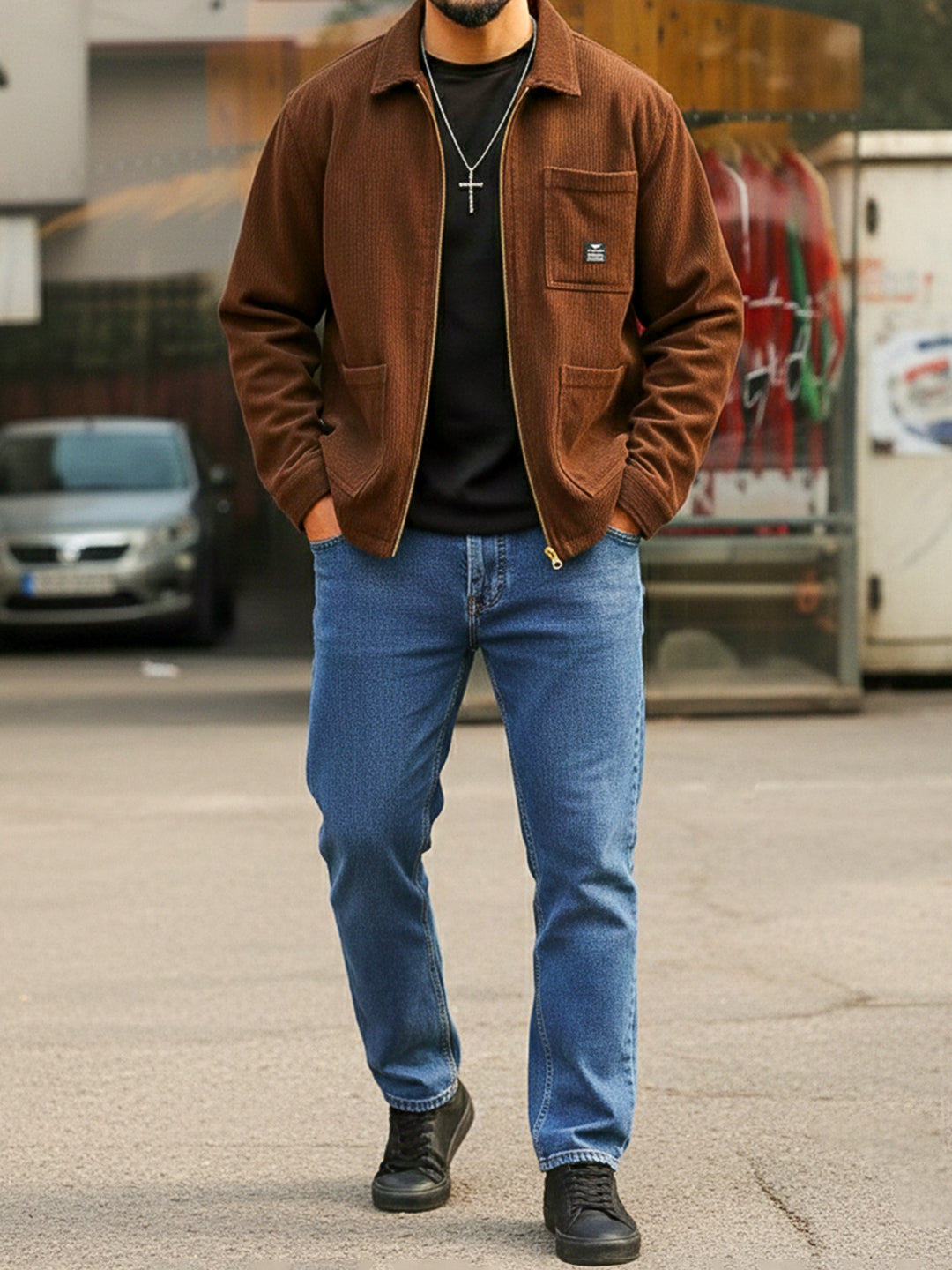 Sandstone Heritage Brown Ribbed Shacket