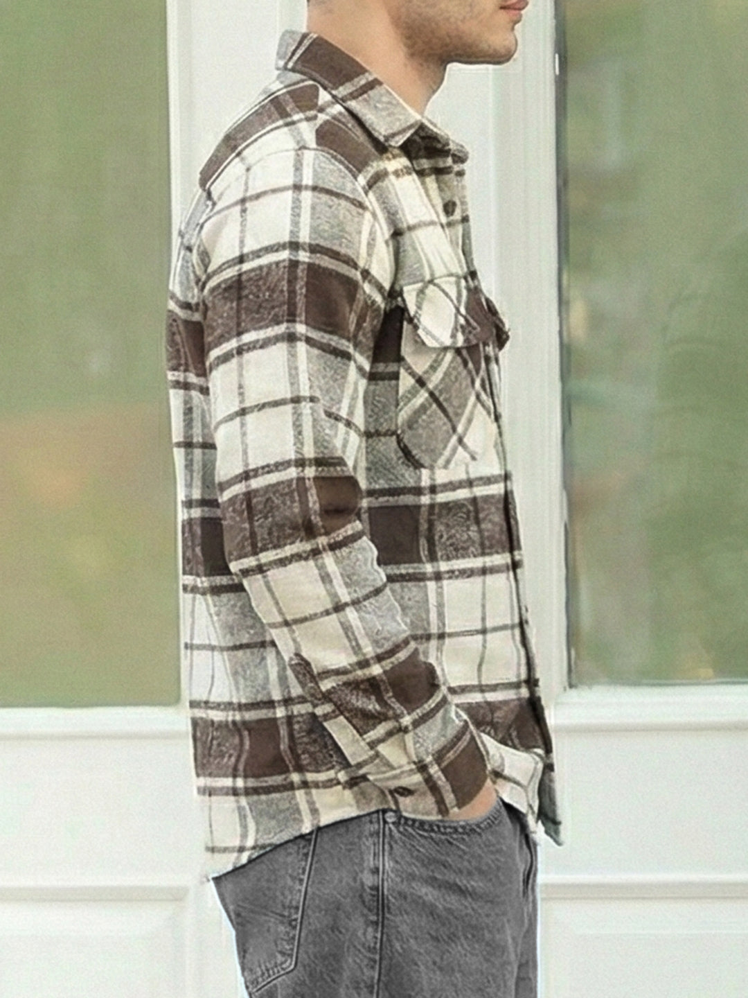 Frame Theory Dark Brown Check Full Sleeve Shirt