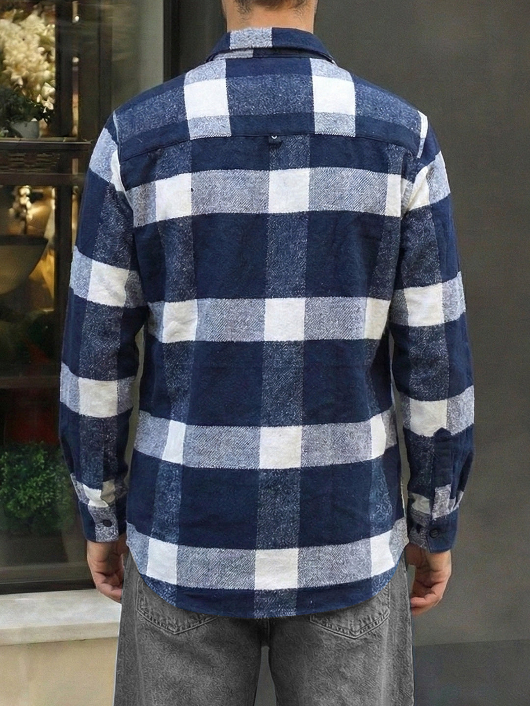Frame Theory Dark Blue Check Full Sleeve Shirt