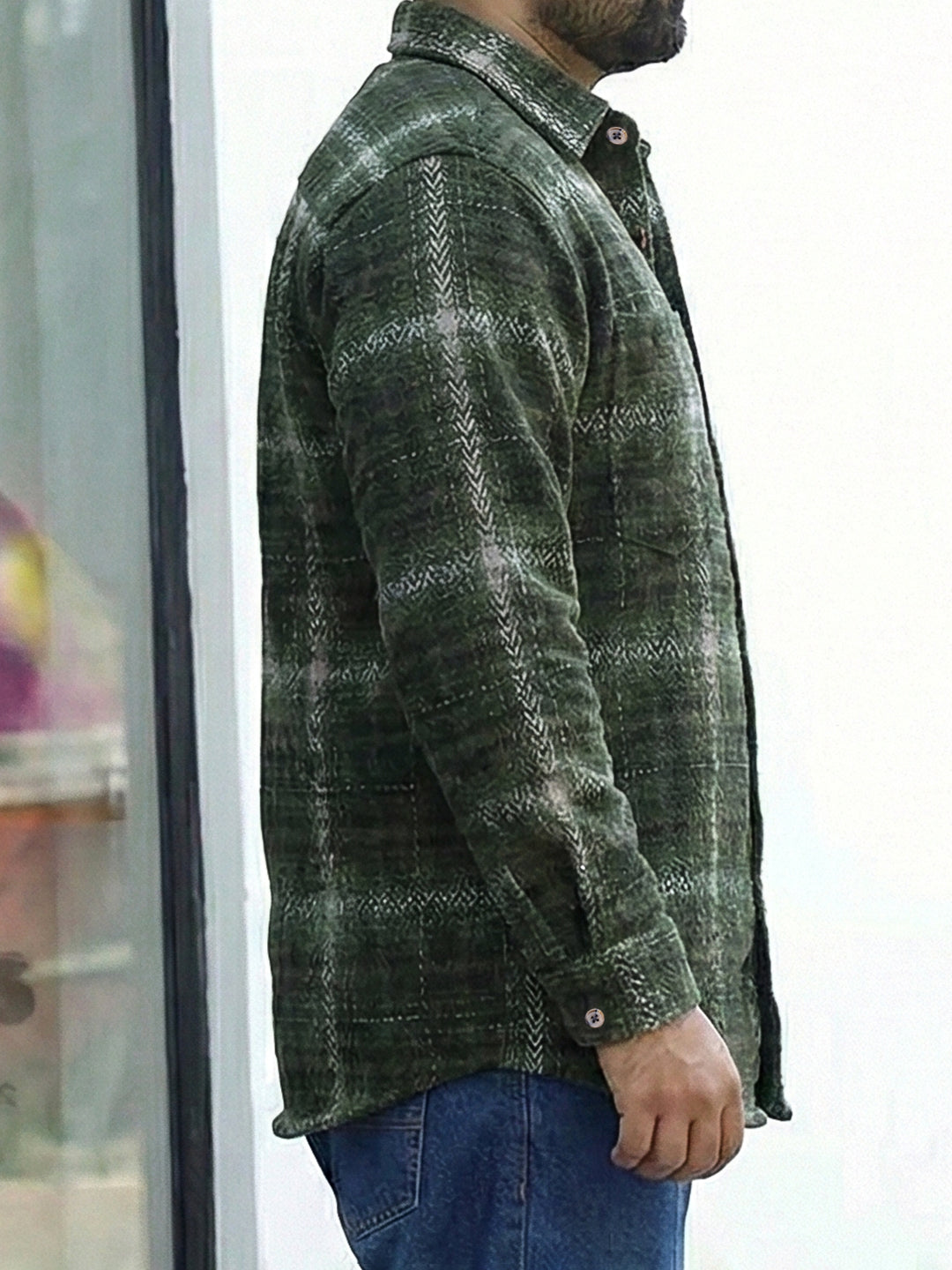 Quietmark Check Military Green Full Sleeve Shirt