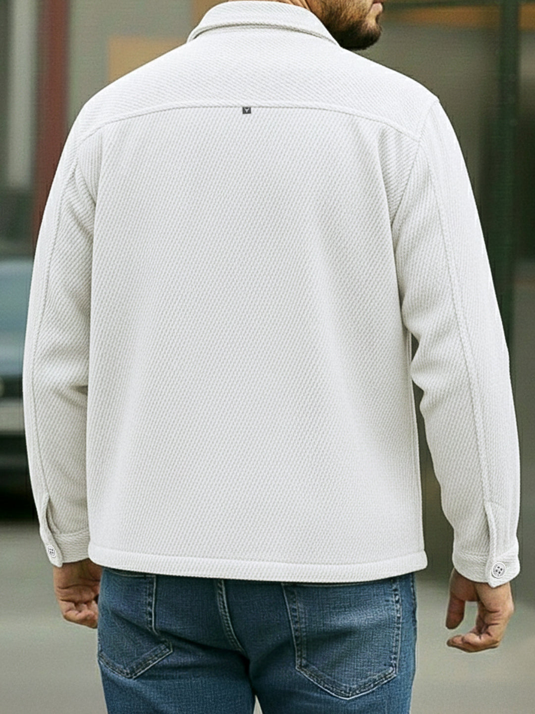 Sandstone Heritage White Ribbed Shacket