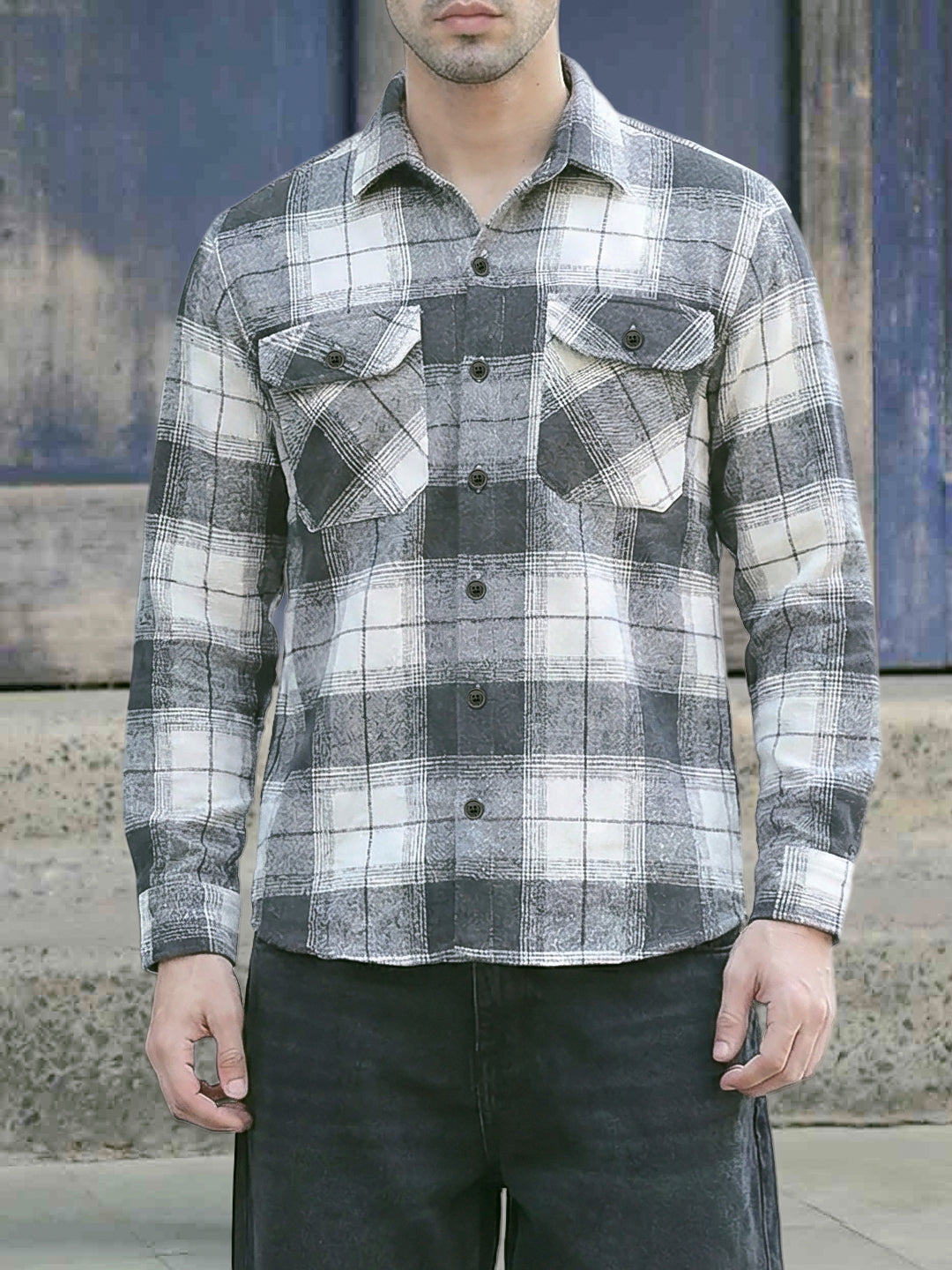 Daytona Dark Grey Check Full Sleeve Shirt
