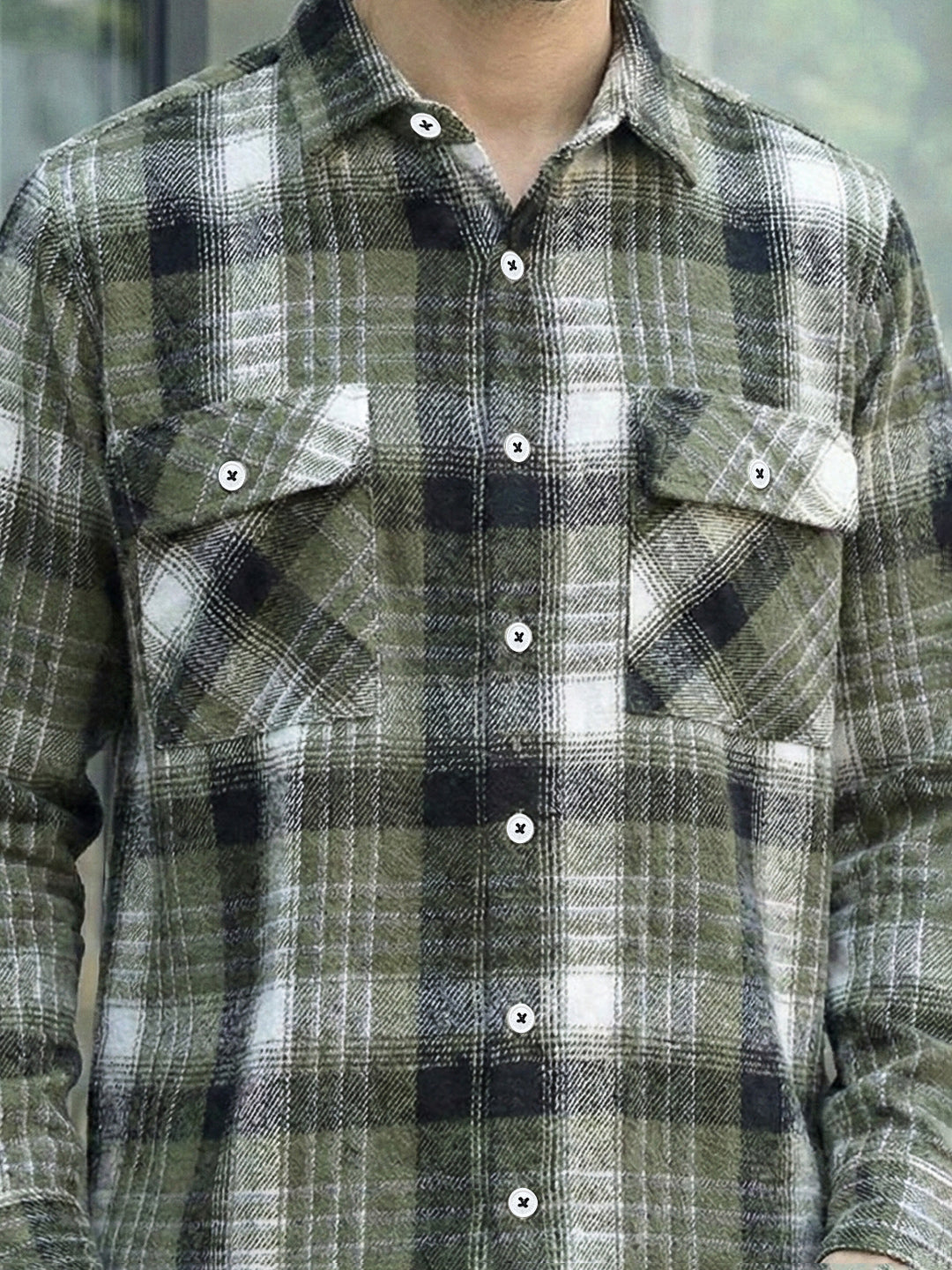 Fabric Theory Olive Check Full Sleeve Shirt