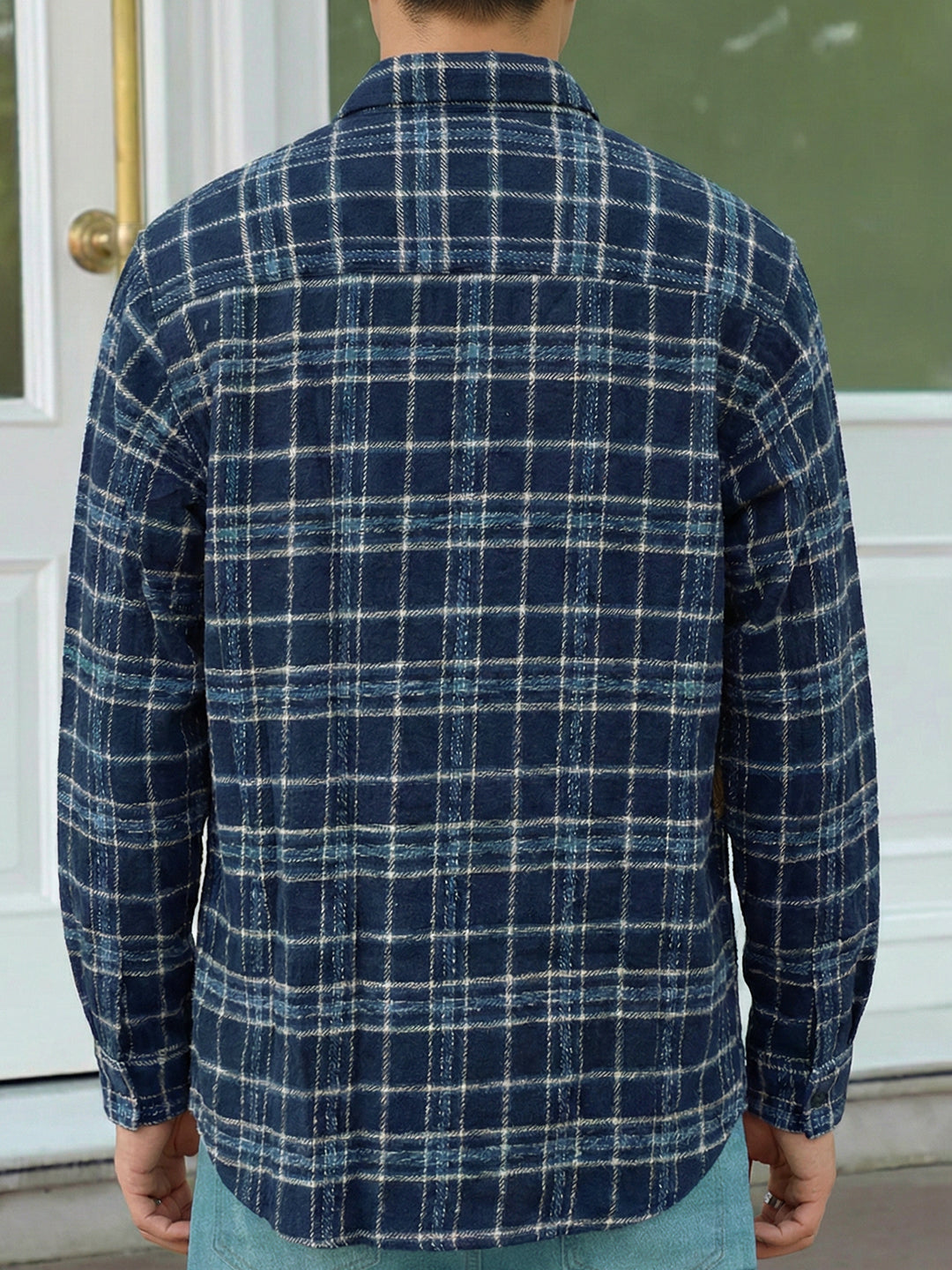 Thunderbird Oxford Blue Check Full Sleeve Shirt