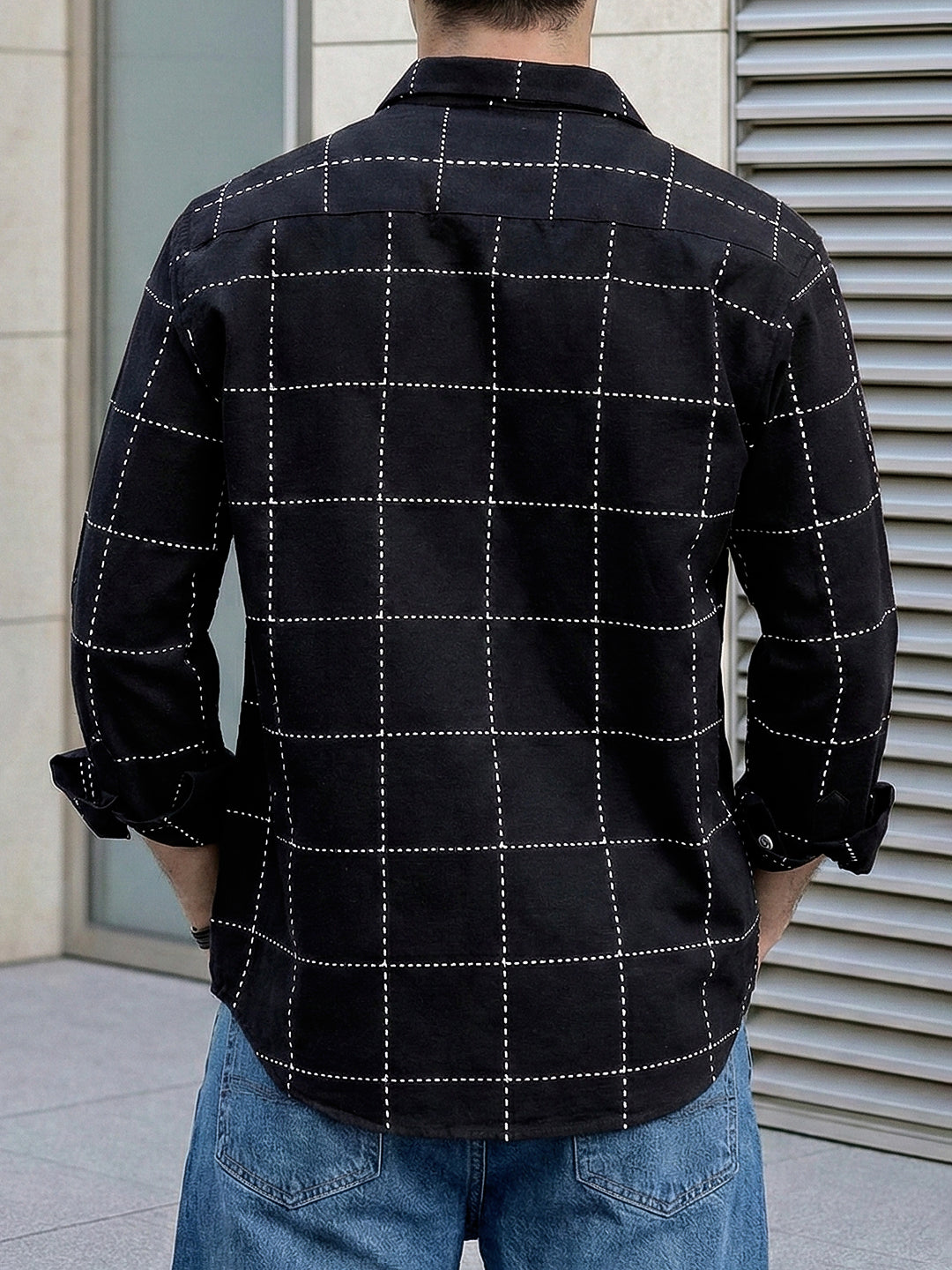 Skywave Black Check Full Sleeve Shirt