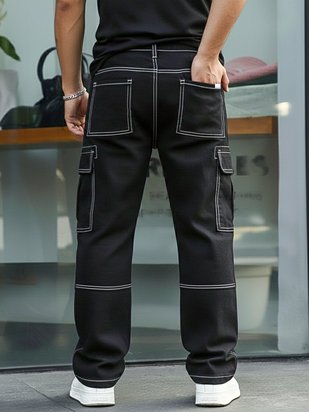 Midnight Vector Black Denim Cargo