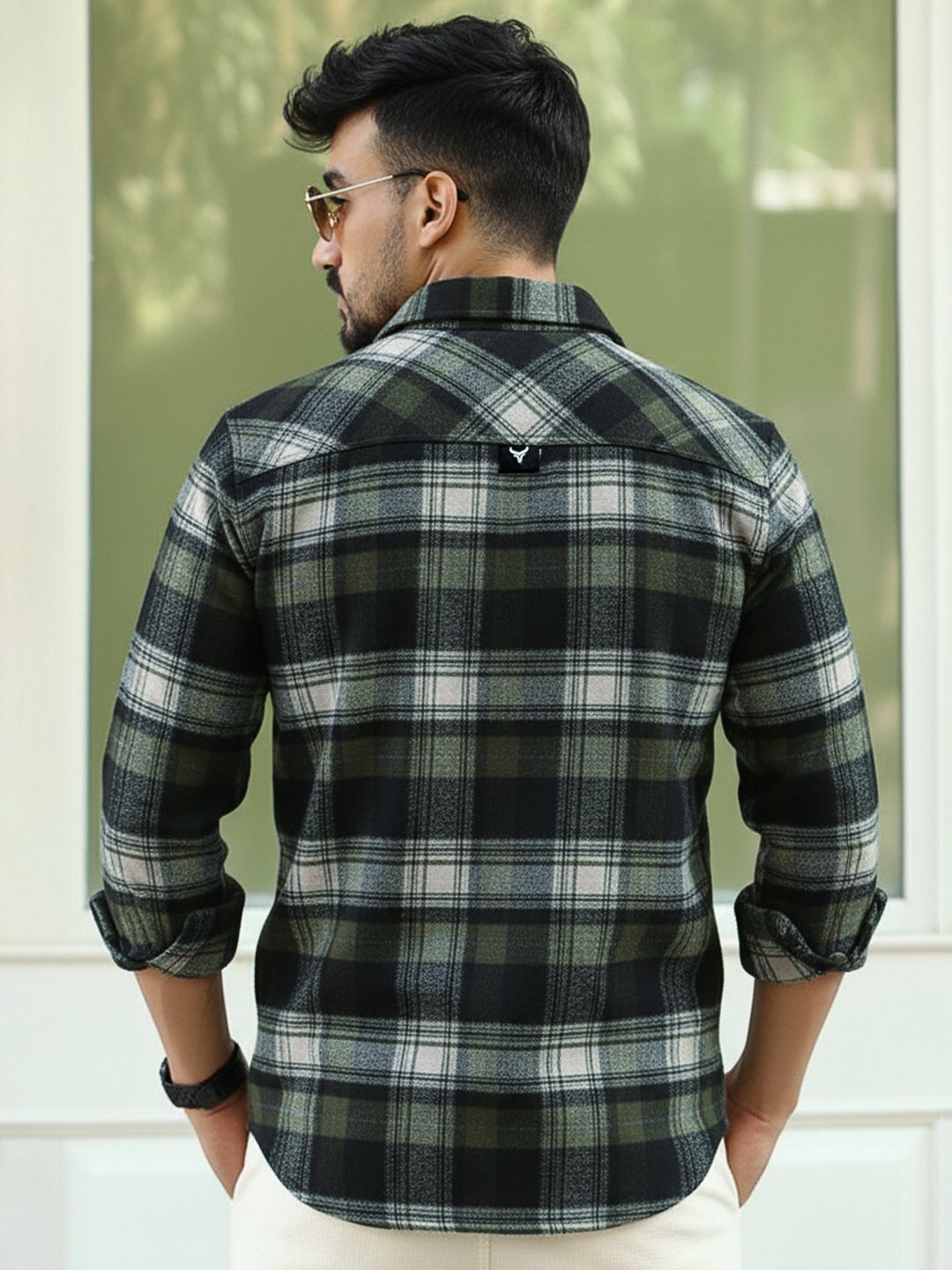 Afterdark Olive Check Full Sleeve Shirt
